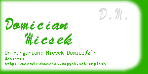 domician micsek business card